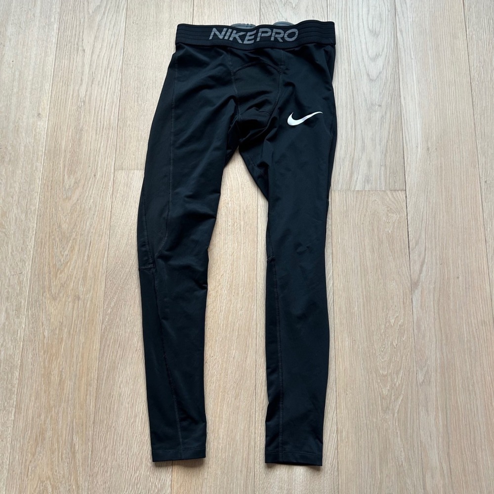 Nike Pro Dri FIT Leggings Medium Black Compression Tights‎ Training Activewear